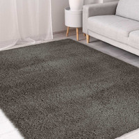 Snug Super Soft Shaggy Rug Plain Charcoal Runner
