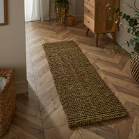 Whitefield Olive Brown Handwoven Boucle Rug Runner