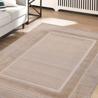 Malmo Border Natural Contemporary Indoor Outdoor Rug