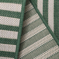 County Multi Stripe Green Indoor Outside Rug