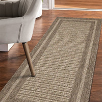 Flatweave Gel Border Latte Rug Runner