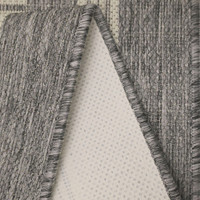 Flatweave Gel Border Steel Grey Rug Runner