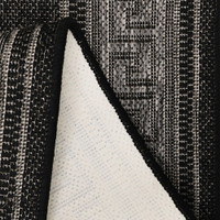 Flatweave Gel Greek Key Black Rug Runner