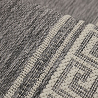 Flatweave Gel Greek Key Steel Grey Rug Runner