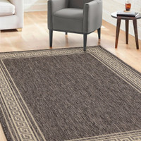Flatweave Gel Greek Key Steel Grey Rug