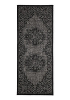 Flatweave Gel Medallion Black Rug Runner