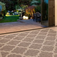 Flatweave Gel Trellis Latte Rug