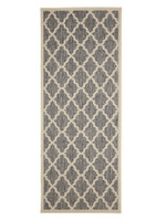 Flatweave Gel Trellis Steel Grey Rug Runner