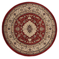 Victoria Traditional Red Circle Rug