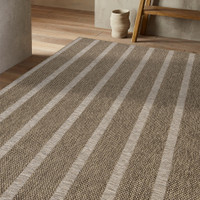 Summer Stripe Natural Garden Rug