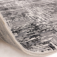 Kuza Portrait Abstract Geo Grey Rug
