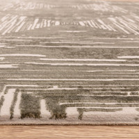 Kuza Portrait Abstract Geo Khaki Green Rug