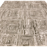 Kuza Portrait Abstract Geo Khaki Green Rug