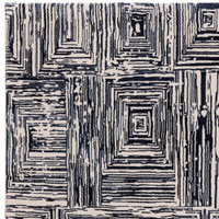 Kuza Portrait Abstract Geo Navy Blue Rug