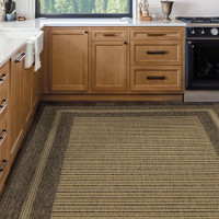 Flatweave Gel Border Natural Rug