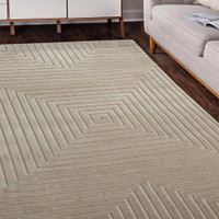 Malmo Squares Natural Contemporary Indoor Outdoor Rug