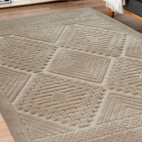 Malmo Tribal Natural Contemporary Indoor Outdoor Rug