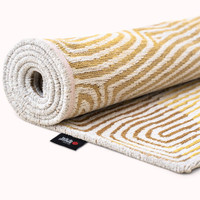Meditation Coral Yellow Hippy 9799 Indoor Outdoor Washable Eco Rug
