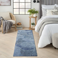 Avra AVR01 Floral Blue Rug Runner