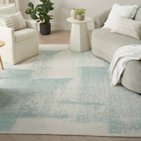 Harmony HAY02 Abstract Ivory Aqua Rug