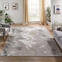 Skyline SK103 Abstract Ivory Navy Rug by Concept Looms