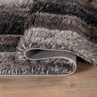 grey shaggy rug runner folded