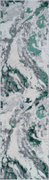 aqua grey abstract rug runner portrait