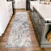 Emperor Solarius Modern Abstract Pink Rug Runner