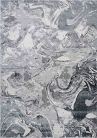 silver abstract rug portrait