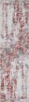 pink grey abstract rug runner portrait