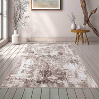 modern abstract acrylic stone rug in a living room