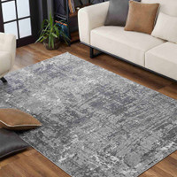 modern abstract lines grey rug in a living room