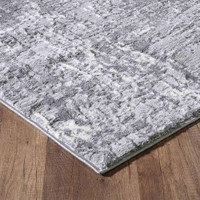 modern abstract lines grey rug closeup corner on a wooden floor