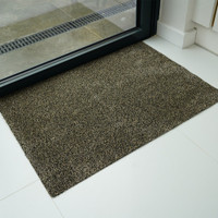 brown dirt trapper doormat in a doorway
