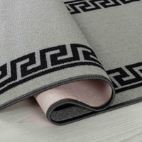 greek key grey doormat folded