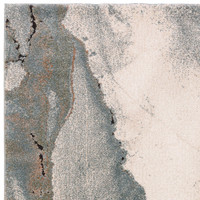 abstract blue shaggy rug closeup corner detail silo