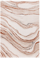 abstract terra shaggy rug portrait