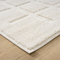 cross cream rug runner side view of corner
