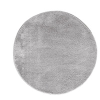 plain grey rug circle portrait