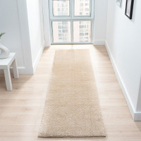 plain beige rug runner hallway
