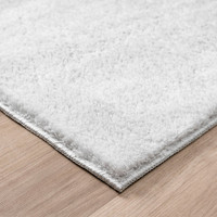 plain silver rug runner side view of corner