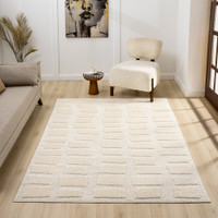 cobble cream rug in a living room