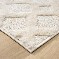 vine cream rug runner side view of corner