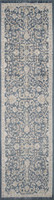traditional floral navy rug runner portrait
