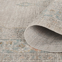 traditional orchid beige rug runner closeup rolled