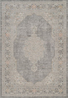 traditional floral grey rug portrait