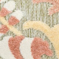 floral sage rose rug closeup pattern
