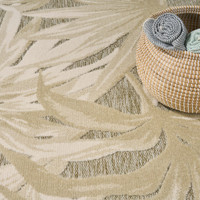 floral ivory sage rug closeup pattern