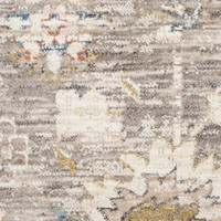 grey traditional rug closeup detail