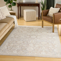 light grey traditional rug living room with natural decor